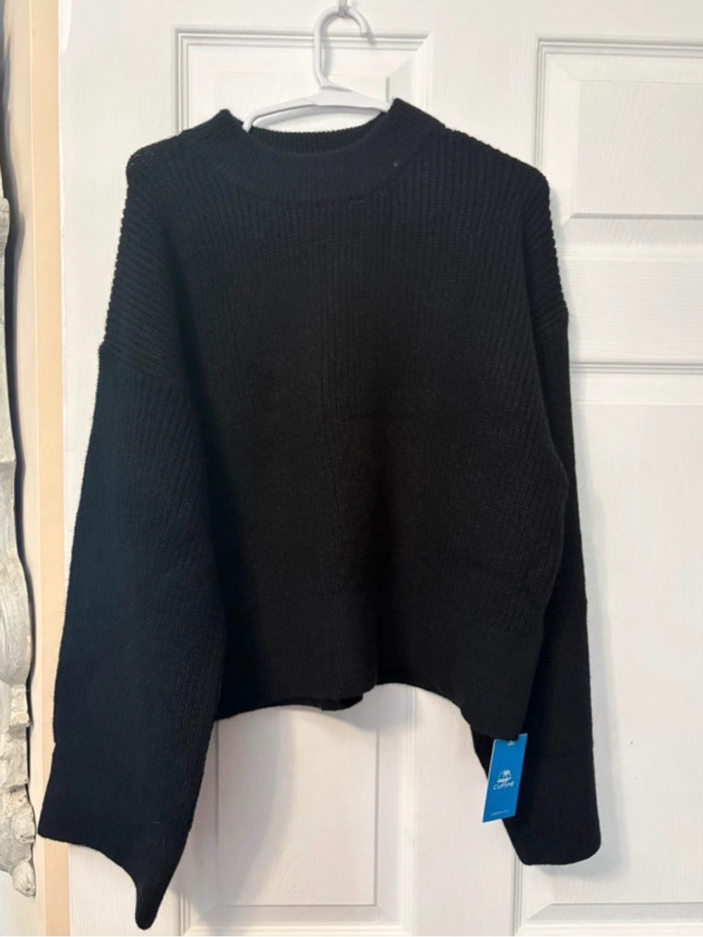 Cupshe Black Crewneck Knit Sweater